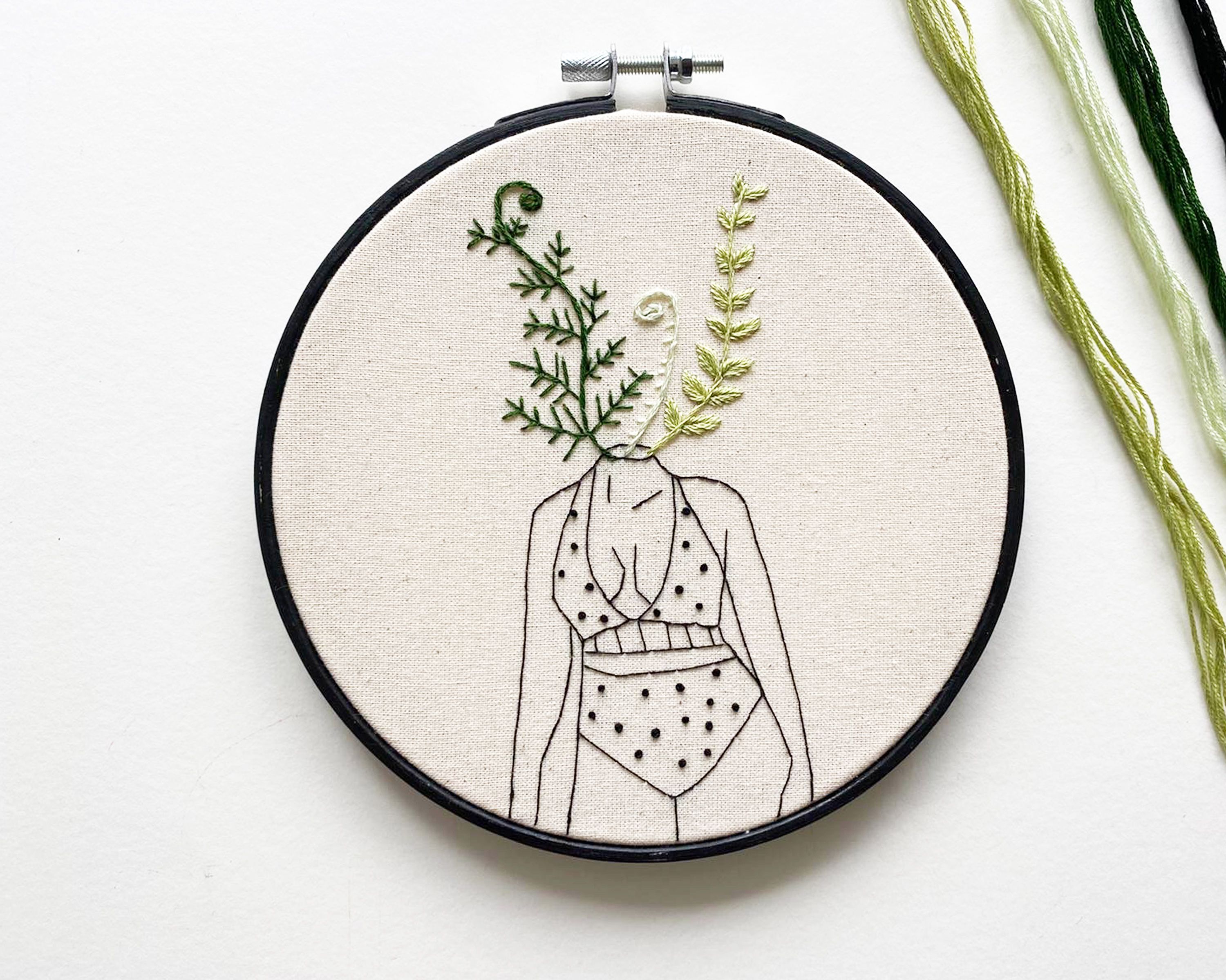 'Fern' Embroidery Hoop Art Kit